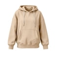 thumbnail image 4 of Tqcoqu Women's Drawstring Hooded Sweatshirt, Oversized Drop Shoulder Pullover With Kangaroo Pocket Ribbed Cuffs Soft Brushed Knit Casual Hoodie, 4 of 7