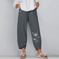thumbnail image 1 of Pntutb Mujer Casual Cintura Media Bordado Verano Algodón Suelto Pantalones Rectos Largos Pntutb Pntutb-128, 1 of 8