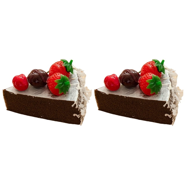 Yingyy 2piece Bakery Model Cake Fruit with realistic fruit Simulation Model Suction 2pack/lot Food Prop Triangular Mousse Bakery
