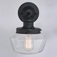 thumbnail image 2 of Vaxcel Collins 1 Light Black Farmhouse Outdoor Wall Lantern Clear Schoolhouse Glass, 2 of 5