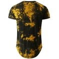 thumbnail image 2 of Mens Hip Hop Tie-Dyed Hipster Curve Hem T Shirt(Yellow XL), 2 of 3