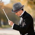 thumbnail image 2 of vlrwzc Grey Classic Bowler Hat, Vintage Round Top Derby Hat for Party and Daily Use, 2 of 7