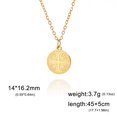 thumbnail image 6 of EUEAVAN Gold Cross Round Plate Pendant Necklace Stainless Steel Jewelry, 6 of 6