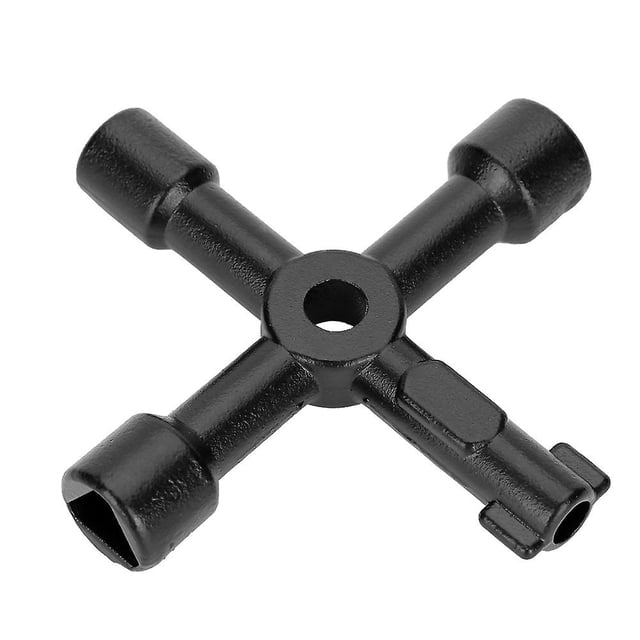 Llave multifunción de 4 vías, llave de gabinete de control universal Llave dinamométrica Llave cruzada utilizada para caja de medidor de gas eléctrico Gabinete Gabinete Puerta de tren Op