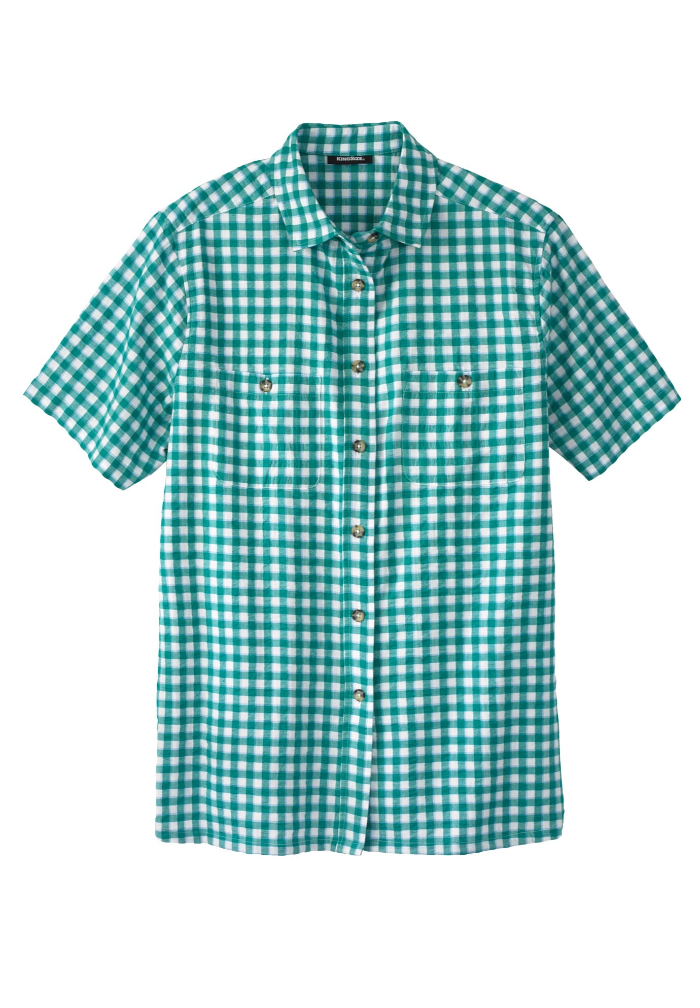 Kingsize Men's Big & Tall Short Sleeve Seersucker Sport Shirt