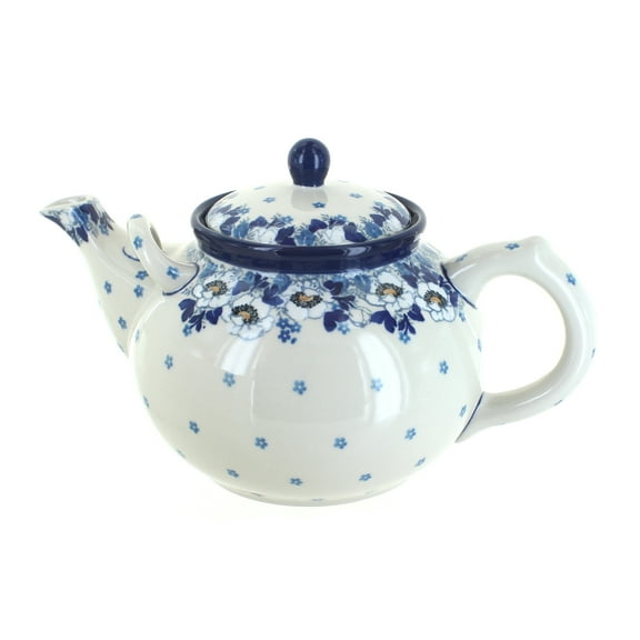 Blue Rose Polish Pottery Georgia Blue Large Teapot