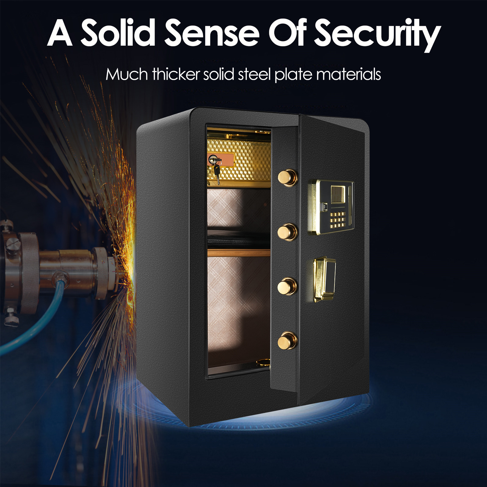HSE 4.7 Cubic Feet Fireproof and Waterproof Safe Box with Key Lock