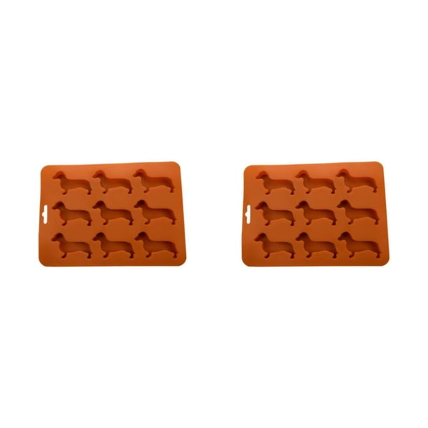 Cateissary Molde Dachshund para pastel celebrar con Material de postre único Dachshund Candy moldes dimensión molde Dachshund en forma Naranja 2Conjunto