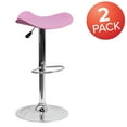 thumbnail image 3 of Flash Furniture Jefferson 2 Pk. Contemporary Pink Vinyl Adjustable Height Barstool with Wavy Seat and Chrome Base, 3 of 8