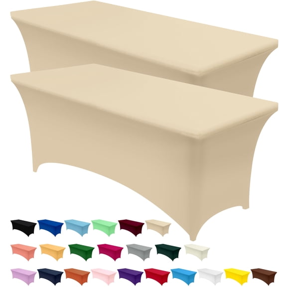 Mantel Utopia Kitchen Spandex, paquete de 2 unidades, 6 pies, color champán