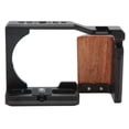 thumbnail image 2 of Camera Video Cage, CNC Process Porous Design Video Shooting Cage Rig Expandable With Wooden Handle For  ZV-E10 Camera, 2 of 8