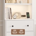 thumbnail image 5 of NEGYLIM 71" Bookcase with Drawers & Shelves, Wooden Bookshelf with Charging Station & Adjustable LED Lights, Anti-tipping Design for Living Room Home Office, White, 5 of 15