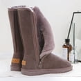 thumbnail image 2 of Botas de nieve altas para mujer, forro polar, cremallera lateral engrosada, gamuza, tacón medio, botas de nieve largas del noreste, 2 of 6