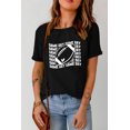 thumbnail image 4 of POGLIP T-Shirt à Manches Courtes Imprimé Graphique Rugby Noir pour Femmes Jour de Match, 4 of 6