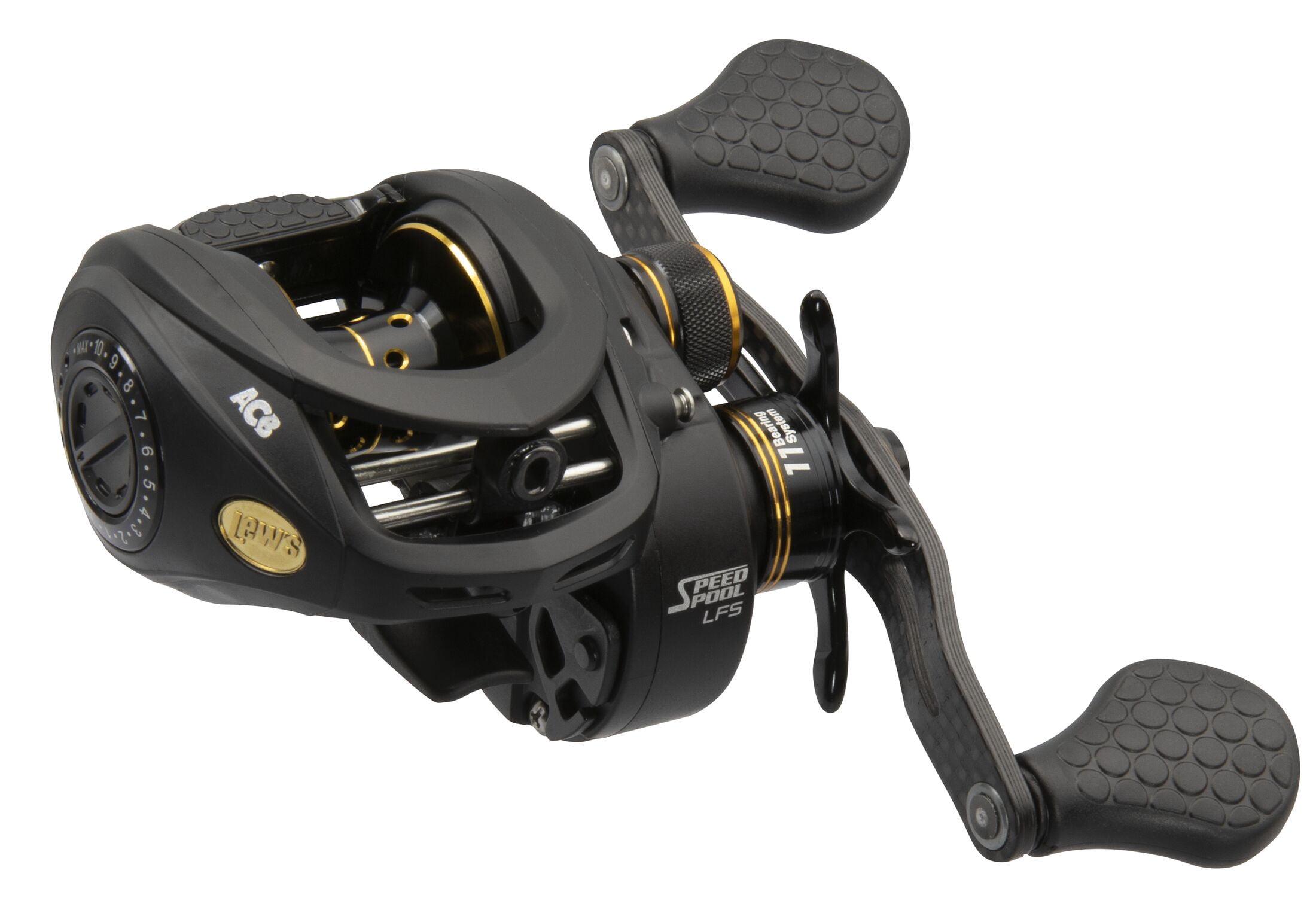 Lew's Tournament Pro LFS Speed Spool Baitcast Fishing Reel, 7.5:1 Gear Ratio, Left-Hand Retrieve, Black