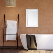 Ivy 24 Rectangular Bathroom Wood Framed Wall Mirror in White