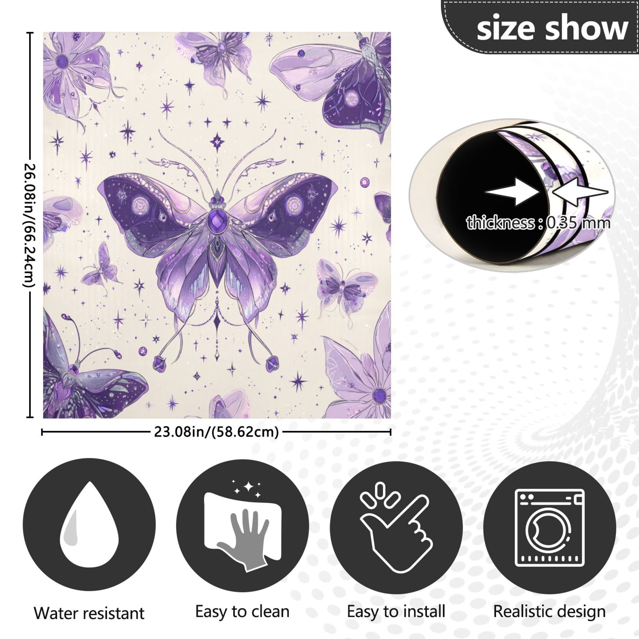 Dishwasher Sticker Magnetic Dishwasher Sticker Magnetic Decorative Sticker Refrigerator Sticker Dishwasher Decorative Stickers Beautiful Purple Butterflies