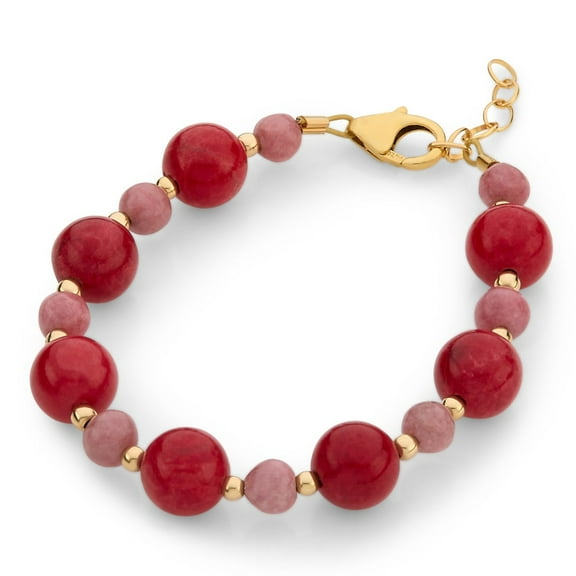 Adorable Toddler/Infant/Teen Bracelet with 6 mm Red Coral pearls and 4mm Rhodolite Beads (B2133-RP)