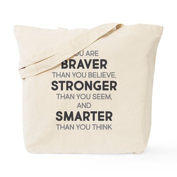 CafePress - Braver Stronger Smarter Tote Bag - Unisex Canvas Tote Bag, Beige, 1-Piece