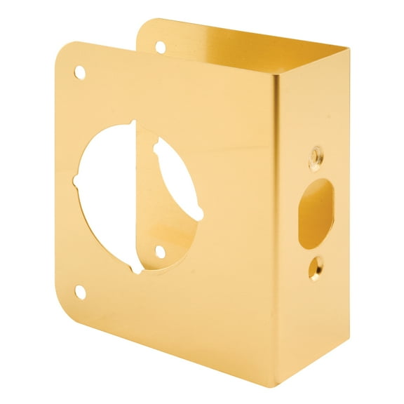 1-3/4 in. x 4-1/2 in. Thick Solid Brass Lock and Door Reinforcer, 2-1/8 in. Single Bore, 2-3/8 in. Backset
