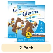 (2 pack) Glucerna Mini Treats Diabetic Snack Chocolate Peanut 6-bar pack 6 Count