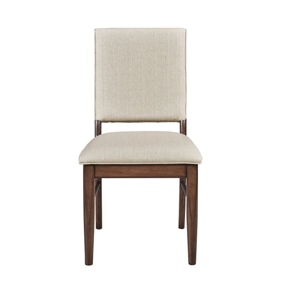 Xukmct 2 Pack Dining Chair with Wood Frame, Fabric Upholstered Seat Side Chair for Dining Room, Living Room, Kitchen, Brown Beige