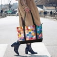 thumbnail image 4 of FORMRS Canvas Laptop Tote Bag for Women with 15.6" Computer Compartments Shoulder Handbag, Light Colorful Circles, 4 of 7
