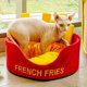 thumbnail image 4 of Cama para gatos con forma de hamburguesa o papas fritas, canasta cálida para mascotas, cojín acogedor para tumbonas de gatitos, 4 of 9