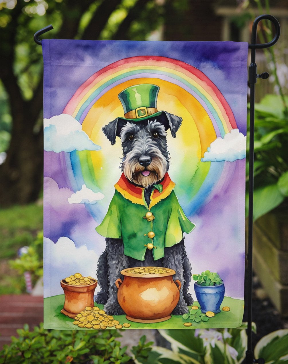 Kerry Blue Terrier St Patrick's Day Garden Flag 11.25 in x 15.5 in
