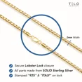 thumbnail image 5 of Tilo Jewelry Yellow Gold Plated 925 Sterling Silver Diamond-Cut Engraved Box Chain Necklace with Secure Lobster Lock | 2mm - 22 Inch | Everyday Necklace for Men & Women, 5 of 11