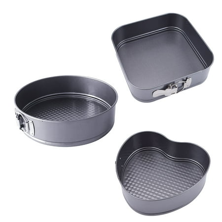 

3 Pcs/set Heart-shaped Round Square Cake Baking Pan Non-stick Carbon Steel Cake Baking Tray