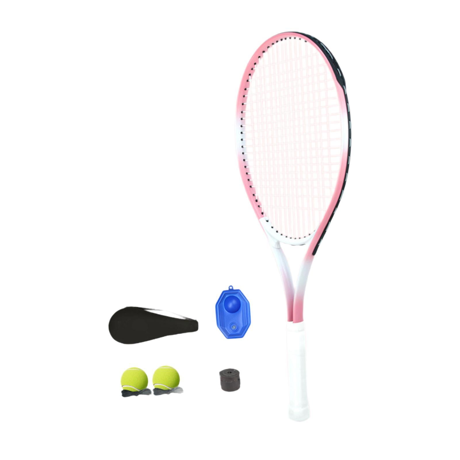 DimyFew Tennis Racket Set Gift with Tennis Balls for Garden Backyard Pink