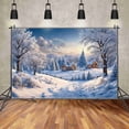 thumbnail image 2 of Christmas Village Snow Winter s Background Pine Tree Home ration Backdrop New Year Photography Studio Supplier, 2 of 8