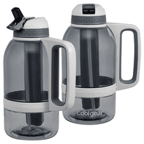 Cool Gear BPA Free 64 oz Smoke System Sports Tritan Water Bottle with Freezer Stick (2 Count)