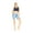 Firebird Blue White, variant on Women's Athletic Sportswear Solid Bra Top and Patterned Bike Shorts Set in Lotus and Orchid Black Small
