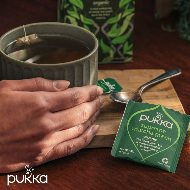 Pukka Organic Supreme Matcha Green Herbal Tea 20 sachets (pack of 3) with  Oothu, Sencha & Suio Gang 