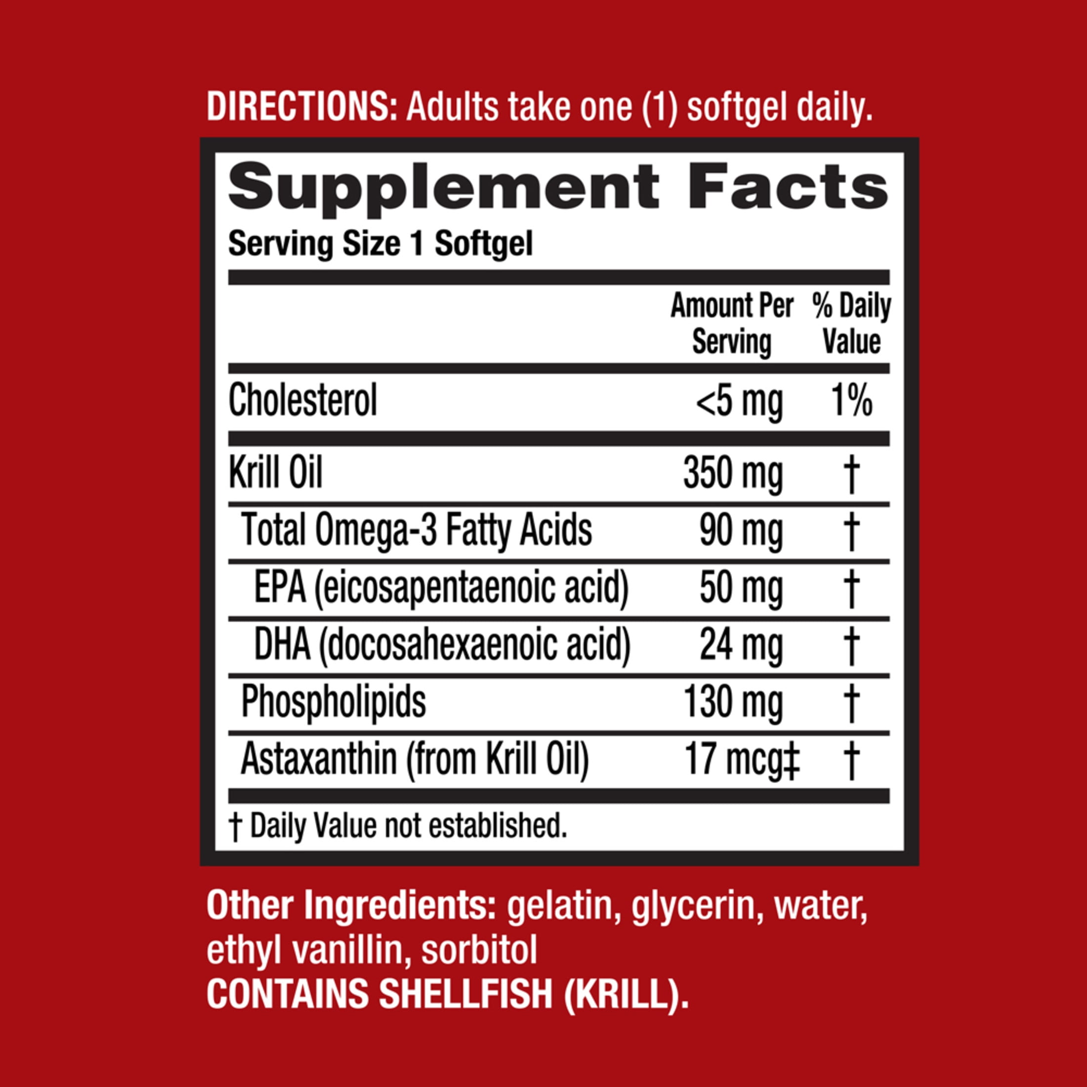 MegaRed 350mg Superior Omega-3 Krill Oil, 60 Softgels