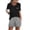 Black, variant on Womens 2-Piece Pajama Set Soft Short Sleeve Lounge Set with Pocket