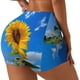 thumbnail image 1 of Fotbe Blue Sky Sunflower Shorts Sin Costuras – Shorts Deportivos de Cintura Alta para Mujer, Elásticos para Gimnasio, Yoga, Running o Ciclismo-Small, 1 of 8