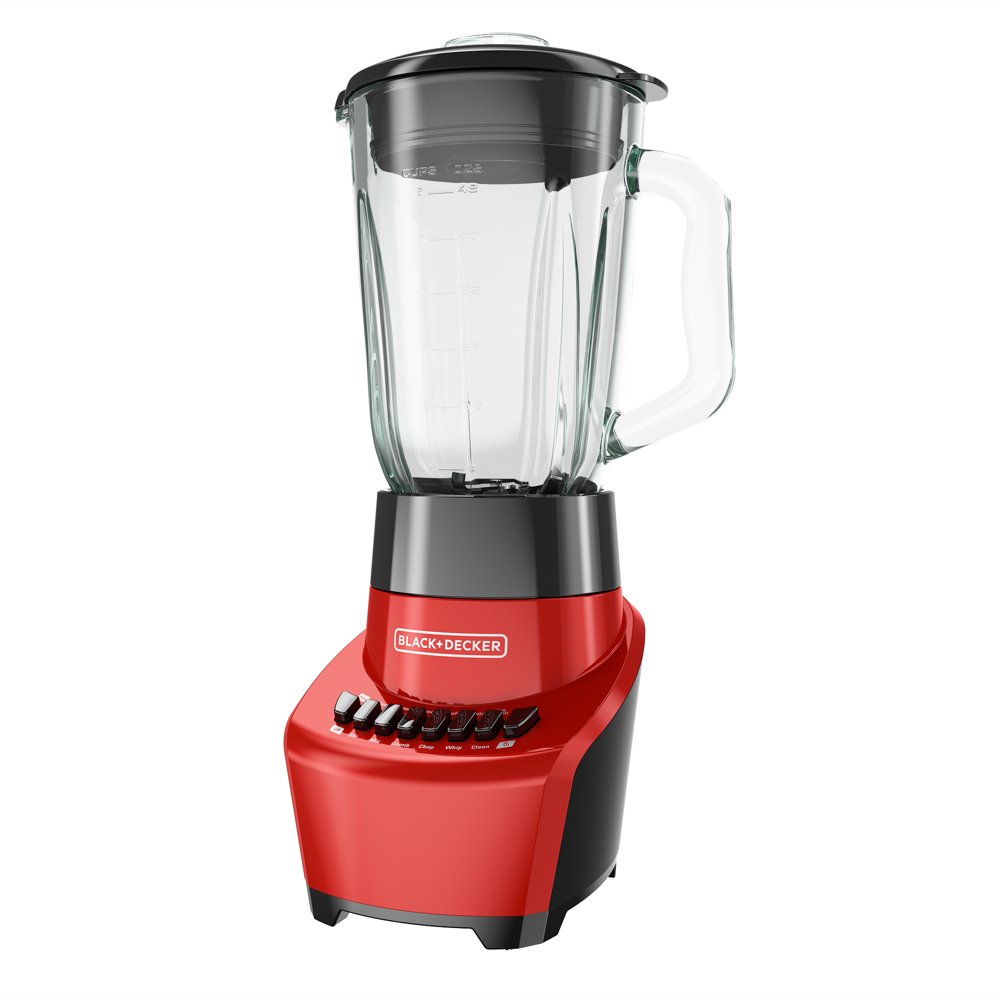 Black & Decker 6 Cup Red Blender with Glass Jar