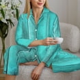 thumbnail image 6 of Picia Turquoise Wooden2 Pattern Women’s Long-Sleeve Sleepwear Set - Soft 2-Piece Loungewear with Pockets, Comfy PJs for Relaxing Nights-XX-Large, 6 of 7