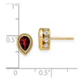 thumbnail image 6 of Auriga Fine Jewelry 14K Yellow Gold Pear Garnet and Diamond Stud Earrings for Women, 6 of 6