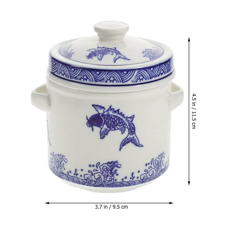 1Pc Ceramics Stewing Pot Ginseng Stew Pot Chicken Soup Pot with Lid Storage  Pot 