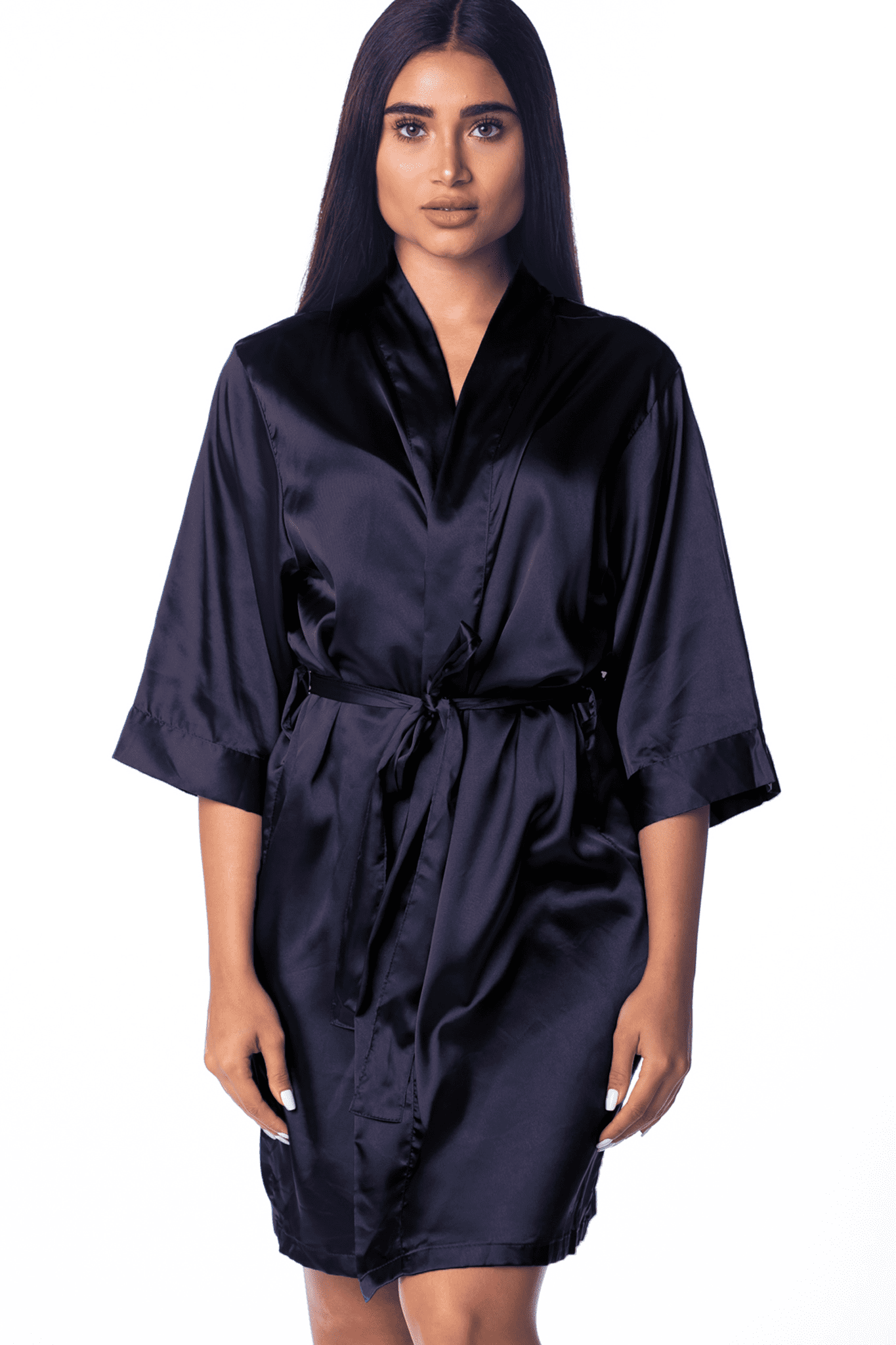 Yying Rhinestone Crystal Flower Girl Satin Kimonos Robes Junior Bridesmaid Sleepwear