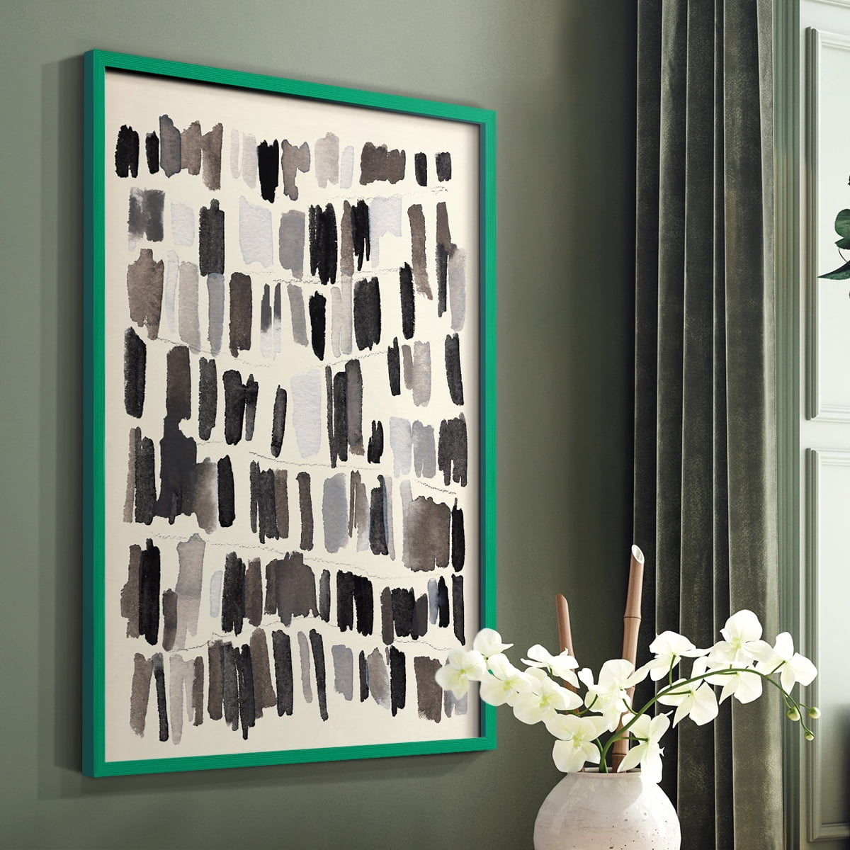 Chalk and Flint IV Framed Print in Green Solid Wood Framed Print No Nail Hanging