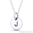 thumbnail image 3 of Initial Letter "J" Engraved Tiny 11x8mm (0.4"x0.3") Circle Pendant in .925 Sterling Silver, 3 of 3