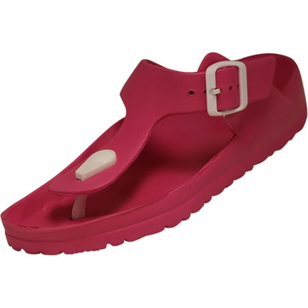 

NORTY Womens Adjustable Adult Female Flip Flops Pink - Runs 2 Sizes Small