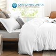 thumbnail image 3 of 1100 TC 100% Egyptian Cotton Duvet Cover Zipper Closur Ultra Soft Durable and Fade Resistant Color White Solid size Full, 3 of 7
