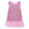 thumbnail image 1 of Splozh Robes pour Filles Robe Fille Ligne A Scintillante Sans Manches Robe de Mariée Robes de Fête pour Filles Rose, 4-5 Ans, 1 of 6