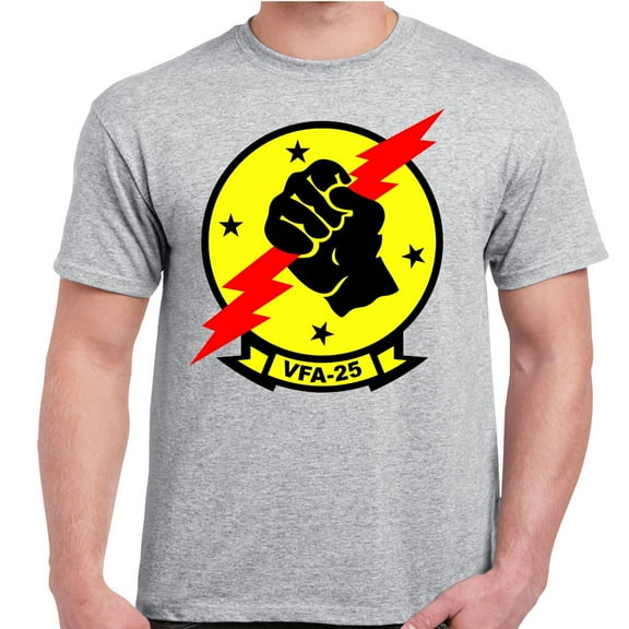 VFA-25 First Of The Fleet Athletic Grey Adult Shirt-Large